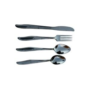 Lot of 4 Mar-Crest Starburst Stainless Steel Flatware 7" USA Atomic MCM 60s VTG